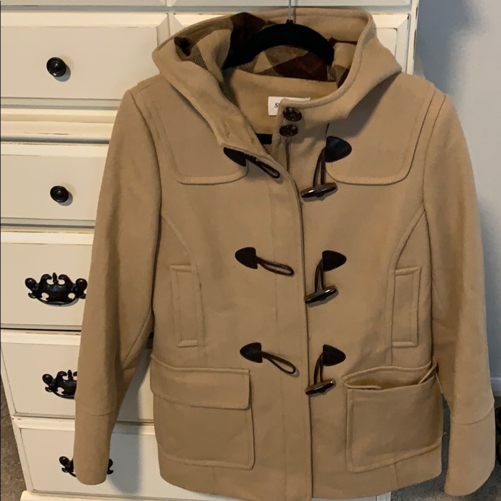 St. John’s Bay tan fleece coat with hood